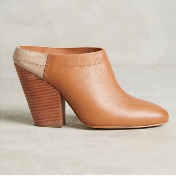ANTHROPOLOGIE X MISS ALBRIGHT DENNIS BROWN MULE BOOTIES SIZE 9 - Picture 1 of 9